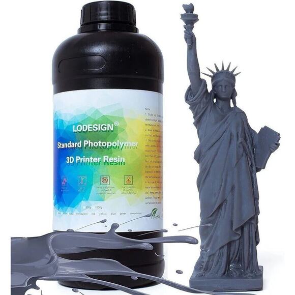 LODESIGN Other - 3D Printer Resin LCD UV-Curing Resin 405Nm Standard Photopolymer 500G Grey